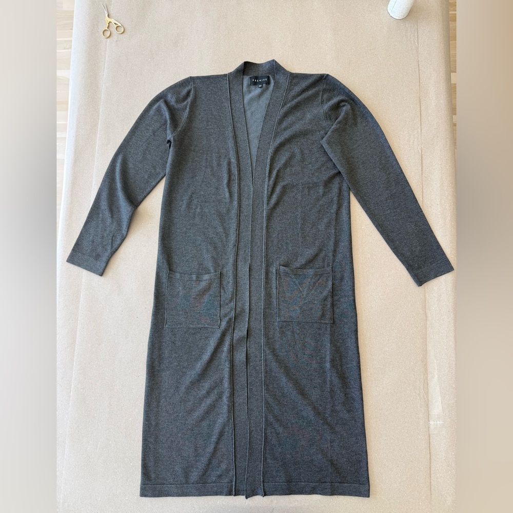 Premise — NWOT Charcoal Grey Knit Duster Sweater — Size L